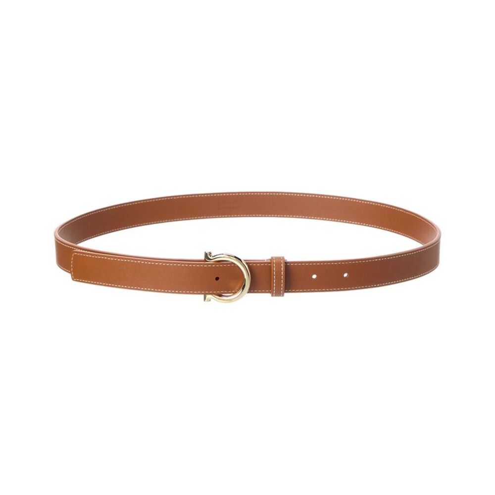 Ferragamo Gancini Leather Belt, Brown